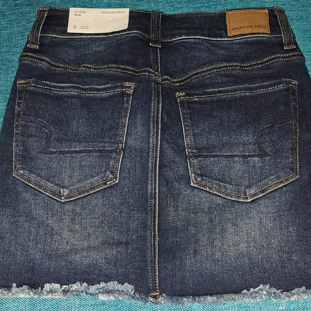 American Eagle Denim Skirt Size 0 HI-RISE MINI NEW